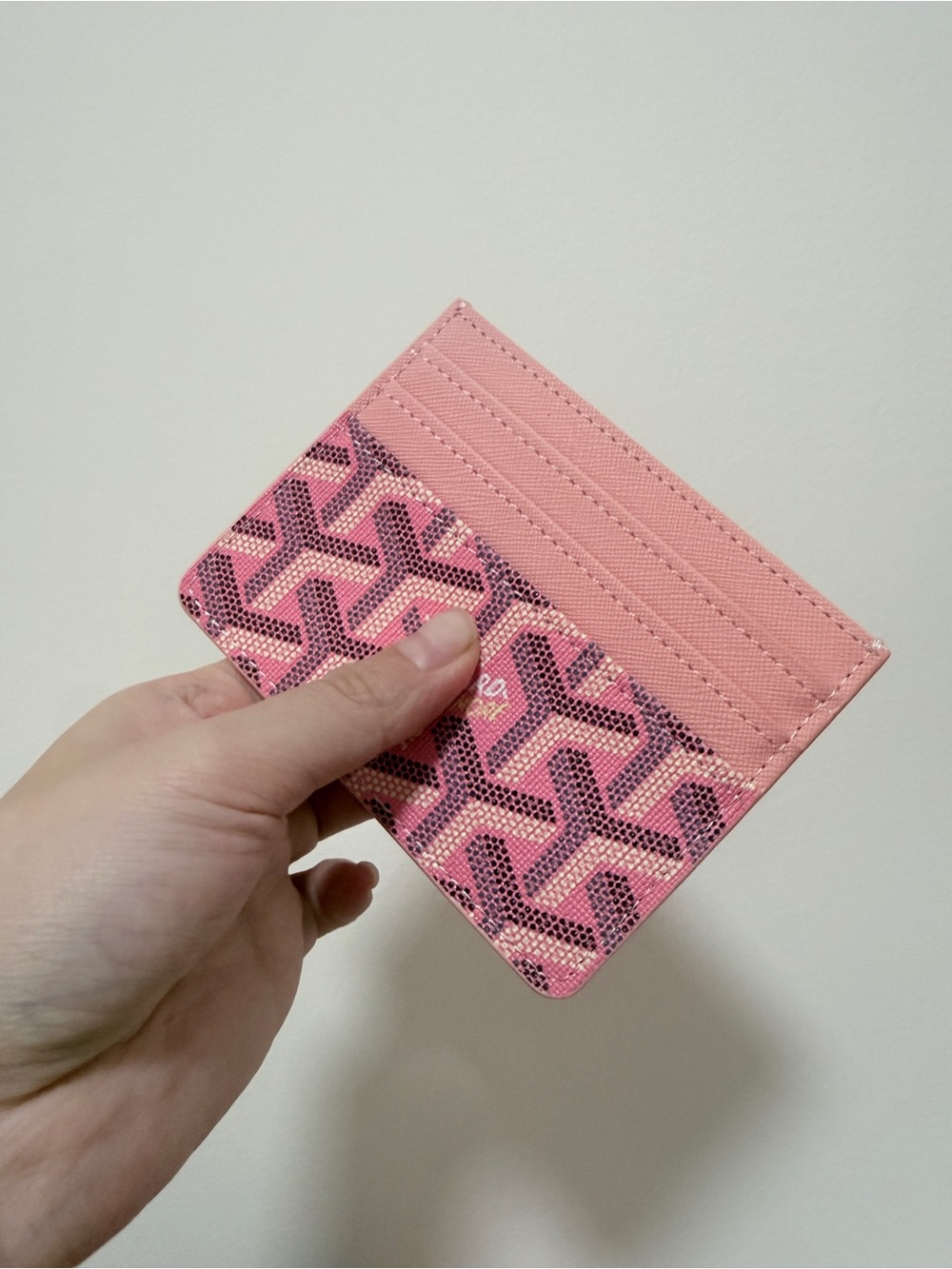 Pink Patterned Card Case Holder Wallet